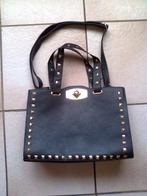 Neplederen handtas met goudkleurige studs, Ophalen of Verzenden, Nieuw, Zwart, Handtas
