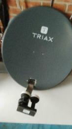 Triax schotelantenne + dubbele LNB + muurbevestiging, Audio, Tv en Foto, Overige merken, (Schotel)antenne, Zo goed als nieuw, Ophalen
