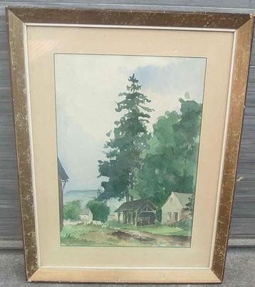 Aquarelle paysage signe Valère rorive beschikbaar voor biedingen