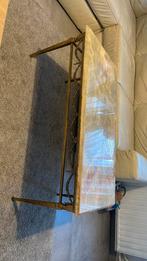 Koperen en marmeren salon tafel, Moins de 50 cm, 50 à 100 cm, Enlèvement, Utilisé