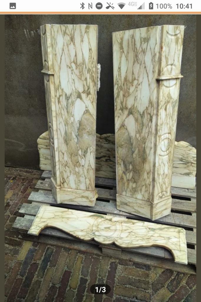 Belle cheminée rococo en marbre Calacatta d'Oro Pompadour, Maison & Meubles, Accessoires pour la Maison | Colonnes & Piliers, Enlèvement ou Envoi