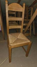 6 licht eiken stoelen met rieten zitvlak, Huis en Inrichting, Stoelen, Ophalen, Gebruikt