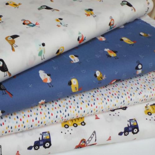 6243) 140x50cm katoen neushoornvogel / vrachtwagen, Hobby en Vrije tijd, Stoffen en Lappen, Nieuw, Katoen, 120 cm of meer, 30 tot 200 cm