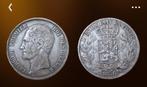 Belgische Leopold Premier 1858 zilver munt, Ophalen of Verzenden
