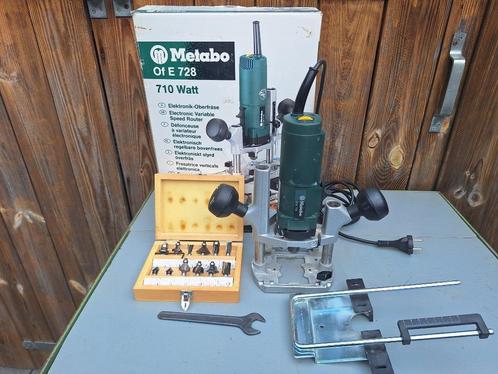Metabo OfE728 bovenfrees + frezenset, Doe-het-zelf en Bouw, Gereedschap | Freesmachines, Zo goed als nieuw, Bovenfrees, Ophalen of Verzenden