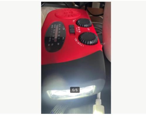 Oplaadbare draagbare radio met ingebouwde lamp (2000 mAh), Audio, Tv en Foto, Radio's, Nieuw, Radio, Ophalen of Verzenden