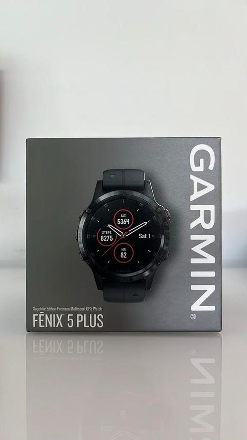 Garmin Fenix 5 Plus Sapphire  (47 mm), Handtassen en Accessoires, Sporthorloges, Zo goed als nieuw, Zwart, Afstand, Calorieverbanding