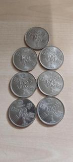7 pièce 100 PTAS Espagne 1980 Roi Juan Carlos, Timbres & Monnaies, Enlèvement ou Envoi, Monnaie en vrac, Autres pays