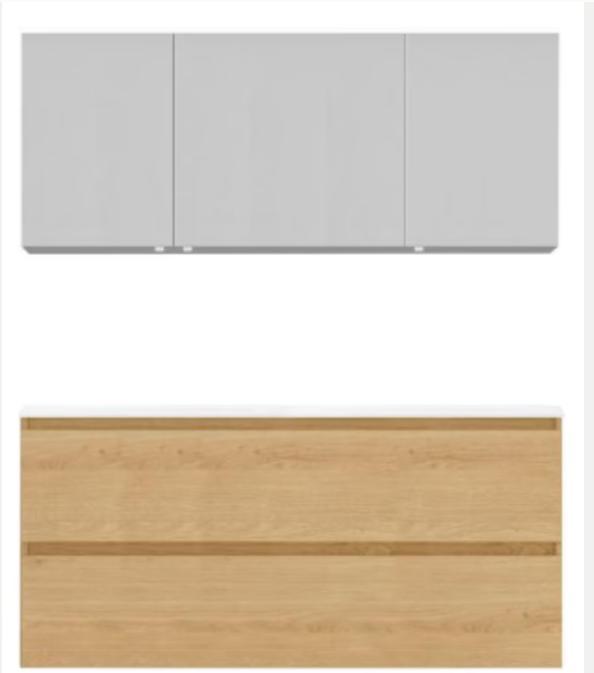 meuble de salle de bain neuf + armoire miroir 140 cm, Maison & Meubles, Salle de bain | Meubles de Salle de bain, Neuf, Autres types