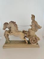 Beeldje Romeinse krijger met strijdwagen, Antiquités & Art, Art | Sculptures & Bois, Enlèvement ou Envoi