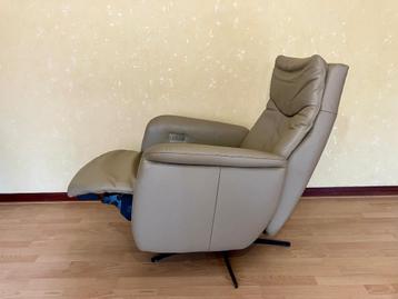 design lederen elektrische relax zetel met accu - als nieuw