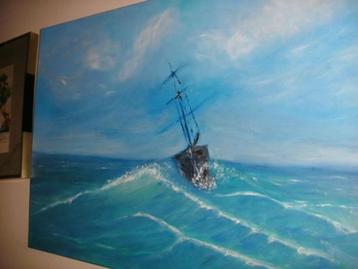 Schilderij Schip verloren op zee