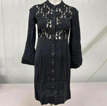 DKNY Donna Karan New York zwarte bloemen kanten knoop jurk beschikbaar voor biedingen