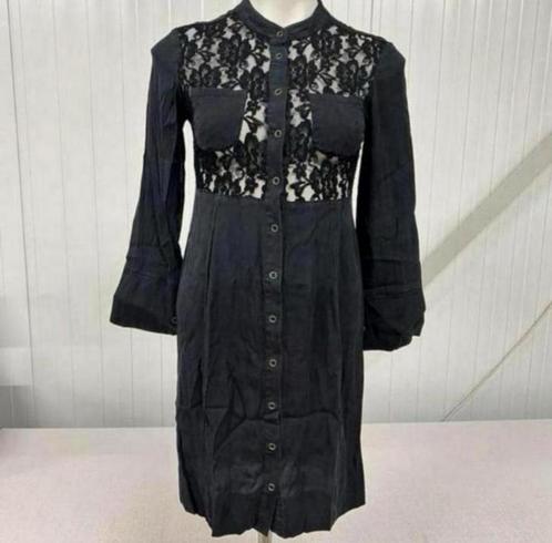 DKNY Donna Karan New York zwarte bloemen kanten knoop jurk, Kleding | Dames, Jurken, Zo goed als nieuw, Maat 36 (S), Zwart, Ophalen of Verzenden