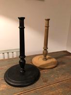 ANTIEKE LAMPENVOETEN GECANNELEERD HOUT LAMP, Ophalen of Verzenden