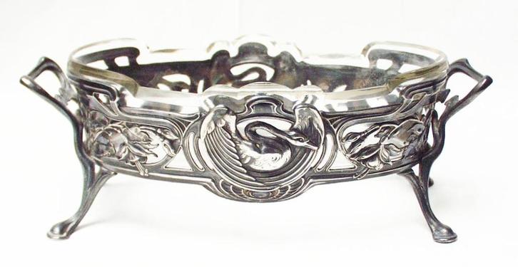 Jardiniére Art Nouveau - zwaan - WMF., Antiek en Kunst, Antiek | Servies los, Ophalen of Verzenden