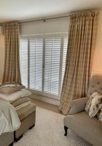 Gordijnen 2 st., Huis en Inrichting, 200 cm of meer, Beige, Ophalen of Verzenden, Zo goed als nieuw