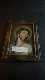 18e eeuws Frans  verre églomisé Jezus met doornenkroon, Antiek en Kunst, Ophalen