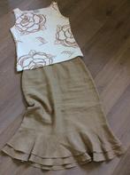 Beige linnen rok BALLADE als nieuw + bloesje -38, Kleding | Dames, Rokken, Beige, Ophalen of Verzenden, Zo goed als nieuw