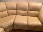 Hoeksalon leren beiges 3zit 180 + 2zit 130+1m, Ophalen