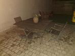Mooie vintage smeedijzeren terrastafel met 4 stoelen te koop, Tuin en Terras, Gebruikt, Ophalen of Verzenden, Tuinset, Eettafel