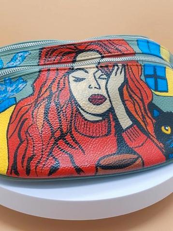 Unieke handtas — handgeschilderd kunstwerk beschikbaar voor biedingen