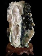 Antiek Jade Beeld Boeddha Immortal Jadeite Oude Man, Antiquités & Art, Art | Sculptures & Bois, Enlèvement ou Envoi