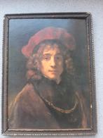 Antieke Vintage Rembrandt reproductie op board – ingelijst, Ophalen of Verzenden