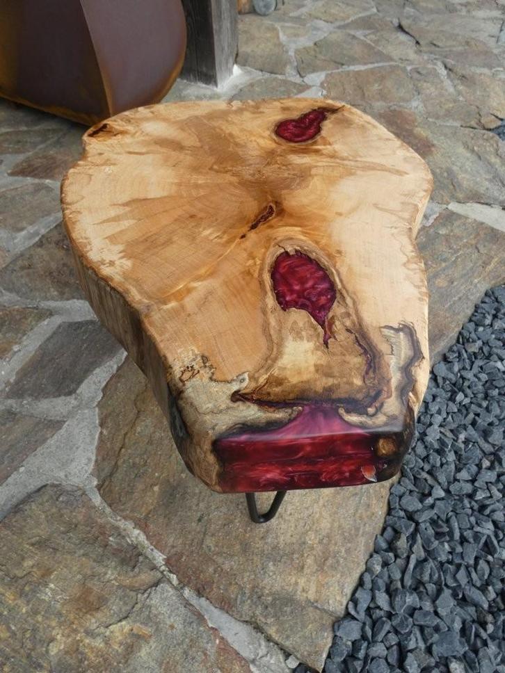 boomschijven salontafel bijzettafel epoxy tafel, Huis en Inrichting, Tafels | Salontafels, Nieuw, Eikenhout, Kersenhout, Overige houtsoorten