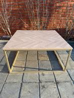 Goud metalen salontafel met visgraat motief, Huis en Inrichting, Ophalen, Gebruikt