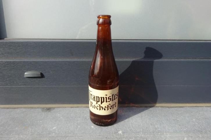 Trappistes Rochefort oude gezeefdrukte fles van 33 cl, Verzamelen, Biermerken, Gebruikt, Flesje(s), Overige merken, Ophalen
