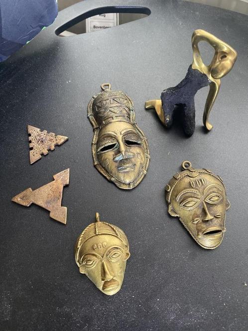 prachtige antieke afrika set 6 delig, Antiek en Kunst, Antiek | Brons en Koper, Brons, Ophalen of Verzenden