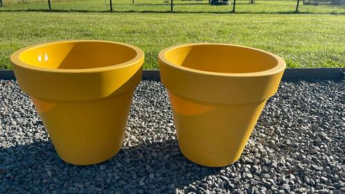 Elho Loft Urban bloempotten - Oker (Geel), Tuin en Terras, Bloempotten, Gebruikt, Rond, Ophalen