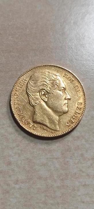 Pièce en or Léopold premier 20 frs 1865 L.Wiener