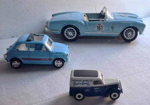 3 modelauto's Lancia Aurelia Spyder - Fiat 500- Fordson, Hobby en Vrije tijd, Modelauto's | 1:18, Gebruikt, Auto, Burago, Ophalen of Verzenden