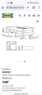 Lits Ikea avec tiroirs noir, Maison & Meubles, Chambre à coucher | Lits superposés & Lits mezzanines, Une personne, Utilisé, Enlèvement ou Envoi