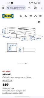 Ikea-bedden met zwarte laden, Gebruikt, Ophalen of Verzenden, Eenpersoons