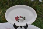 plat oval faience de sarreguemines decor rose rouge, Antiquités & Art, Enlèvement ou Envoi