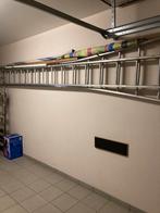 Dubbele ladder 2x16 aluminium, Doe-het-zelf en Bouw, Ladders en Trappen, Ophalen, Zo goed als nieuw, Ladder