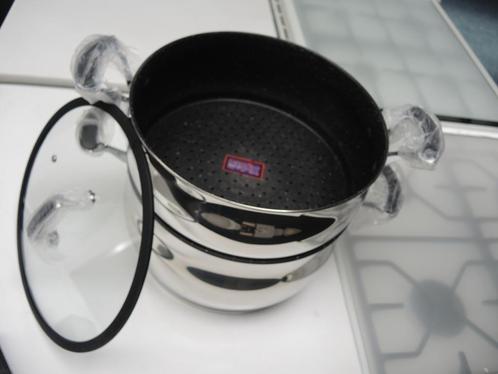 Couscous/stoompan 12L nieuw!, Huis en Inrichting, Keuken | Potten en Pannen, Nieuw, Koekenpan of Braadpan, Inox, Inductieplaat