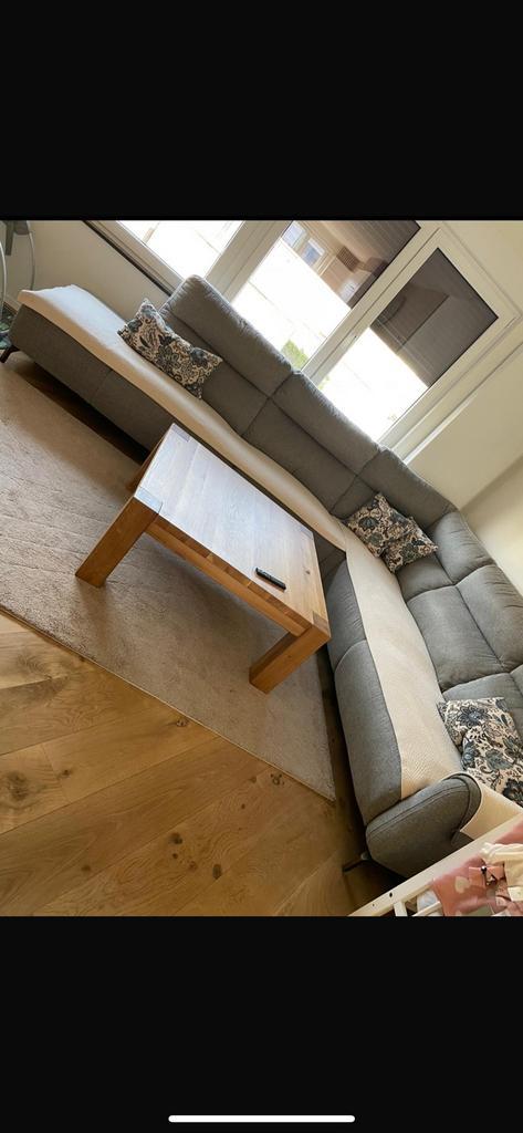 Zetel (incl elektrische relax) +/- 6 personen, Huis en Inrichting, Zetels | Complete zithoeken, Stof, Ophalen