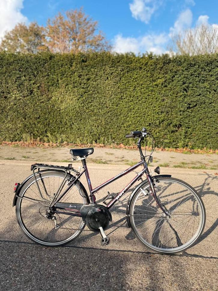 Damesfiets Norta 18 versnellingen RIJKLAAR, Fietsen en Brommers, Fietsaccessoires | Fietsenrekken, Gebruikt, Ophalen