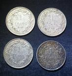 Lotje zilver munten 1 frank 1911-1913 - Albert I, Postzegels en Munten, Munten | België, Verzenden, Zilver, Setje, Zilver
