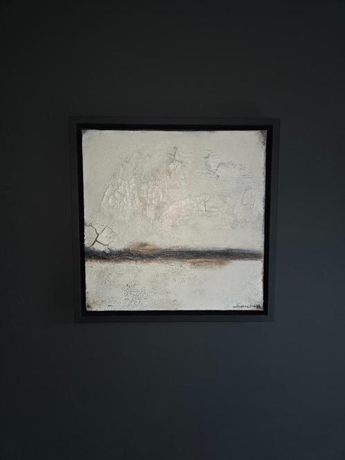 Origineel Werk Sandra Hapers "Growth in the Cracks" 40x40x5, Antiek en Kunst, Kunst | Schilderijen | Klassiek, Ophalen of Verzenden