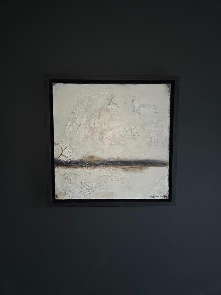 Origineel Werk Sandra Hapers "Growth in the Cracks" 40x40x5, Antiek en Kunst, Kunst | Schilderijen | Klassiek, Ophalen of Verzenden