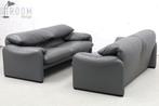 Cassina Maralunga Leer Jaren 70 Vintage Italiaans Design, Ophalen, Gebruikt, 150 tot 200 cm, Metaal