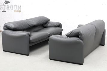 Cassina Maralunga Leer Jaren 70 Vintage Italiaans Design beschikbaar voor biedingen