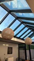 2 identieke hanglampen ecru, Enlèvement, Utilisé, Autres matériaux