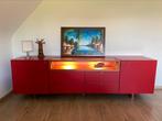 Rood Dressoir met verlichte vitrine, Huis en Inrichting, Ophalen, Met deur(en), Zo goed als nieuw, 200 cm of meer