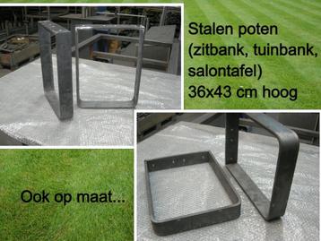 stalen bankpoten 36x43 cm hoog - zitbank - salontafel - bank beschikbaar voor biedingen